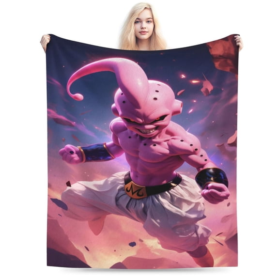 Majin Buu Blanket, Soft Warm Cozy Plush Throw Blanket Gifts for Adults Kids, Lightweight Fuzzy Comfy Flannel Blankets for Couch Bed House Decor Travel 40"X30"