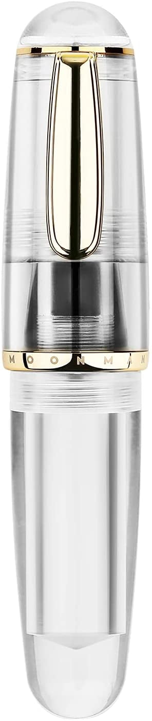 Majohn Q1 Mini Fountain Pen Extra Fine Nib Transparent Eyedropper Filling, Short Resin Pocket Large Capacity