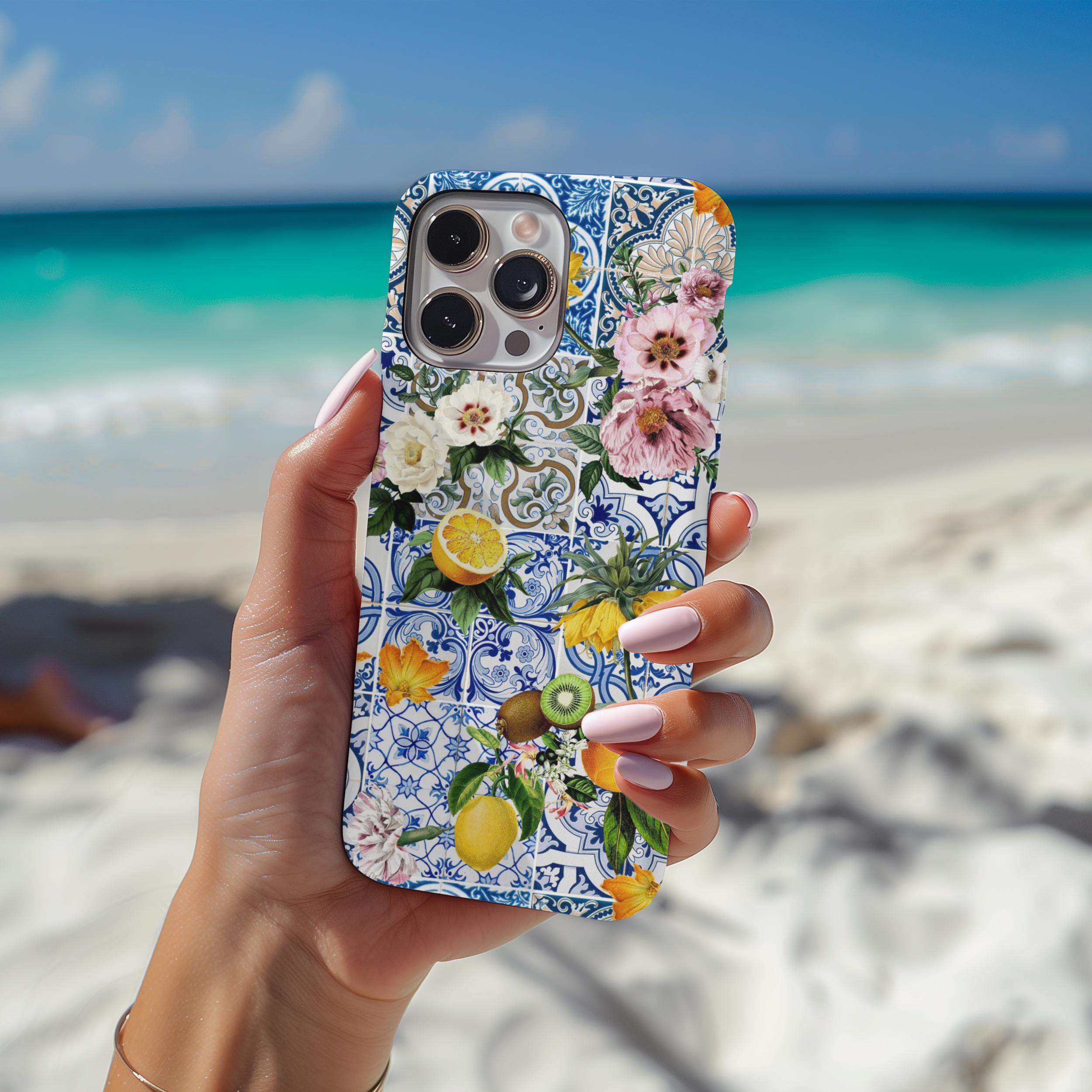 Tile Phone Case Majolica Mediterranean Tile Mosaic Case with iPhone 17 through 11 Pro ...