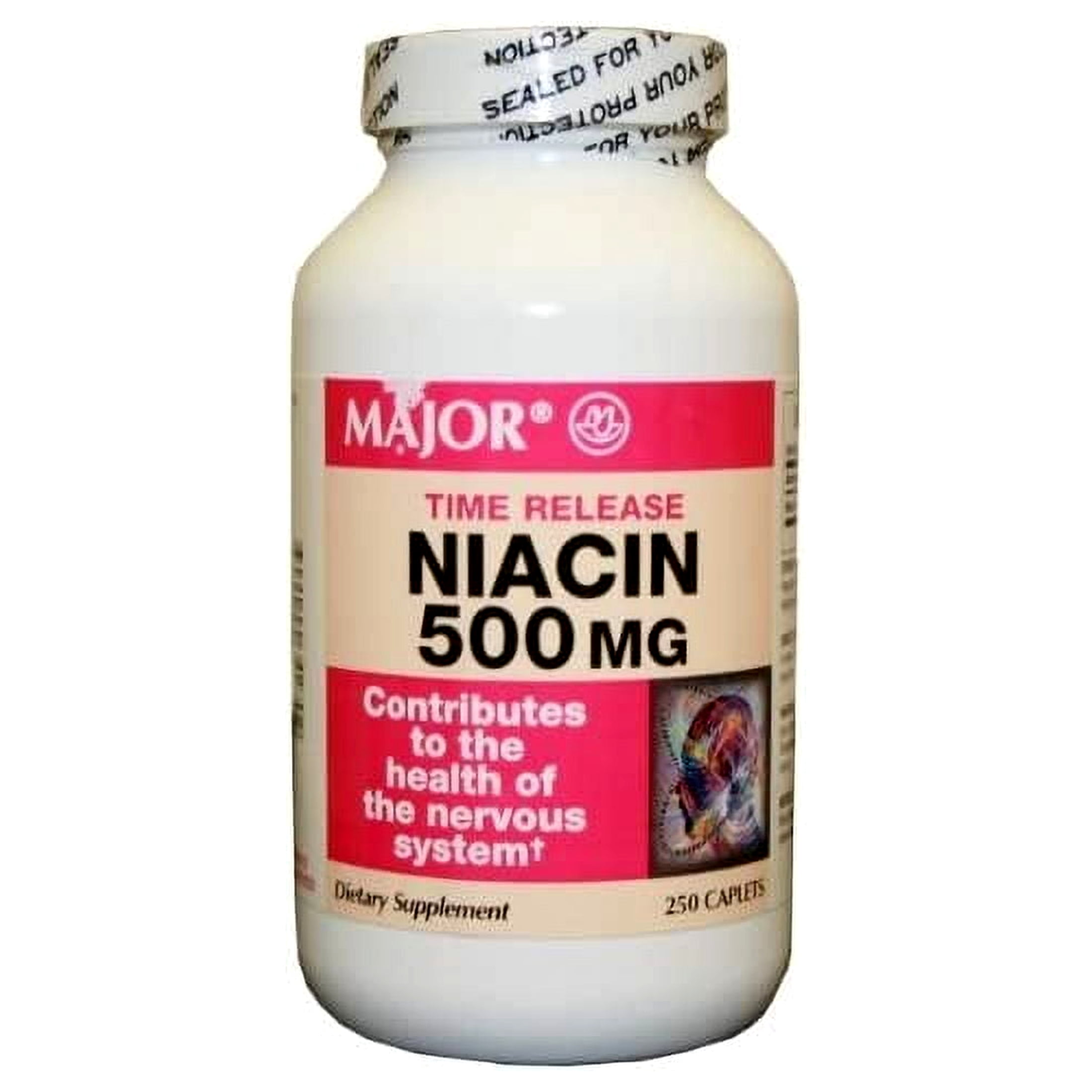 Major 10006070010 Niacin Time Release 500mg 250ct Bottle (Each)
