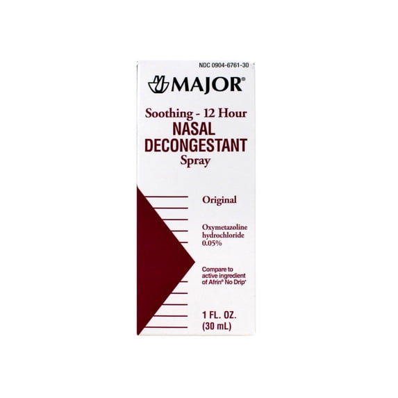 Major 12-Hour Nasal Decongestant Spray 1 oz, No Drip, 1PK