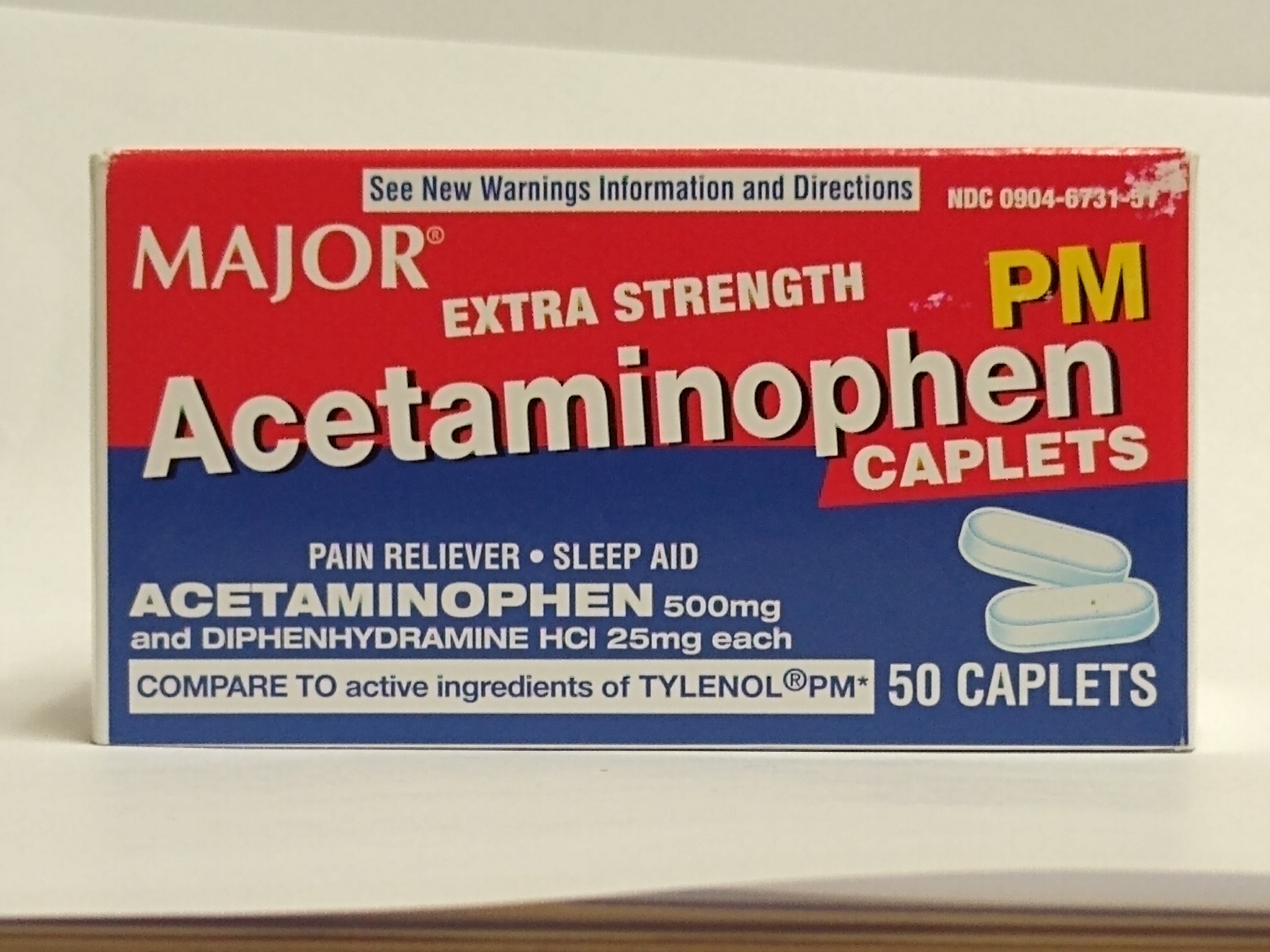 Major Acetaminophen PM Extra Strength Caplets, 500 MG with
