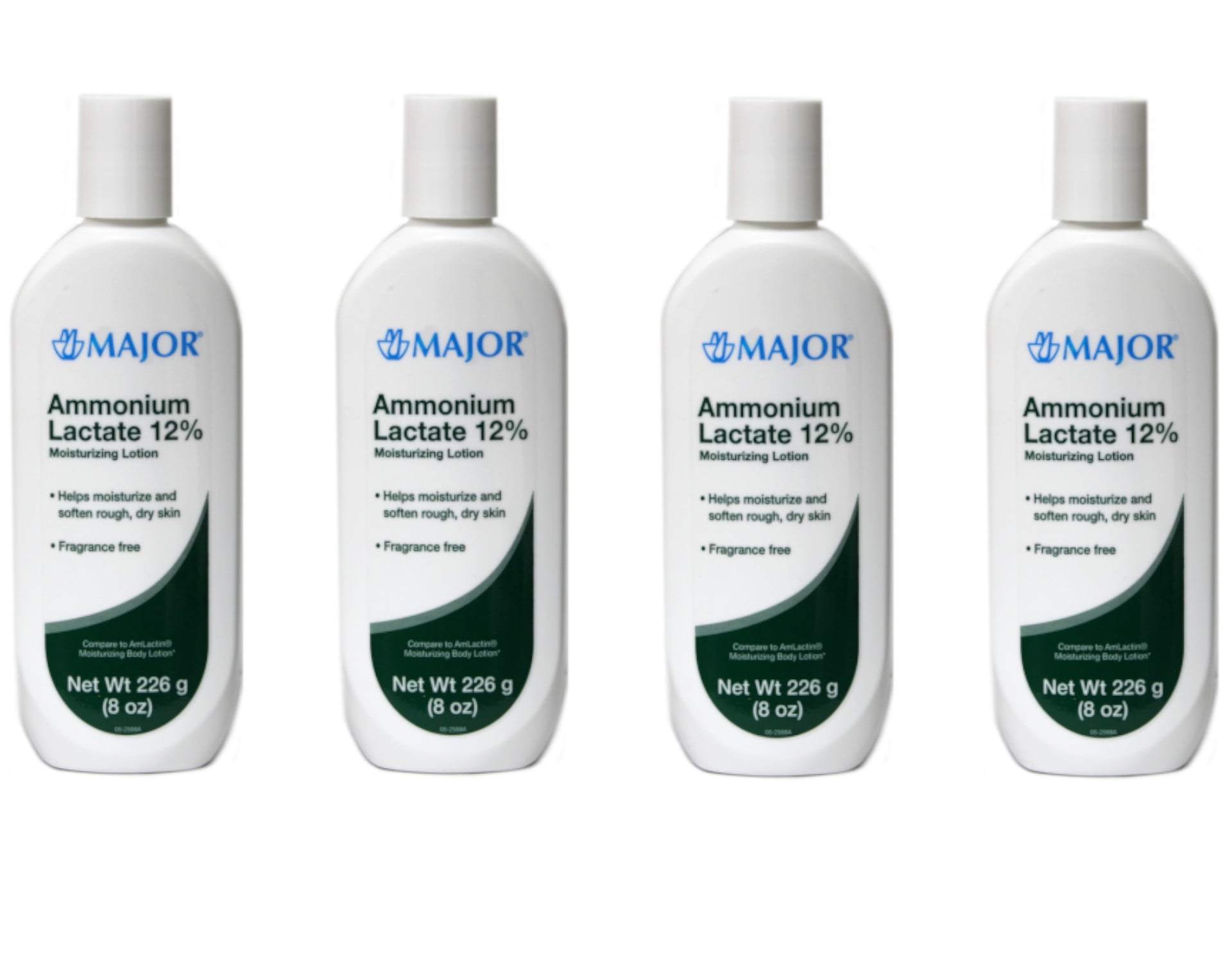 Major Ammonium Lactate 12 Moisturizing Lotion, Fragrance Free, 8oz, 4Pack