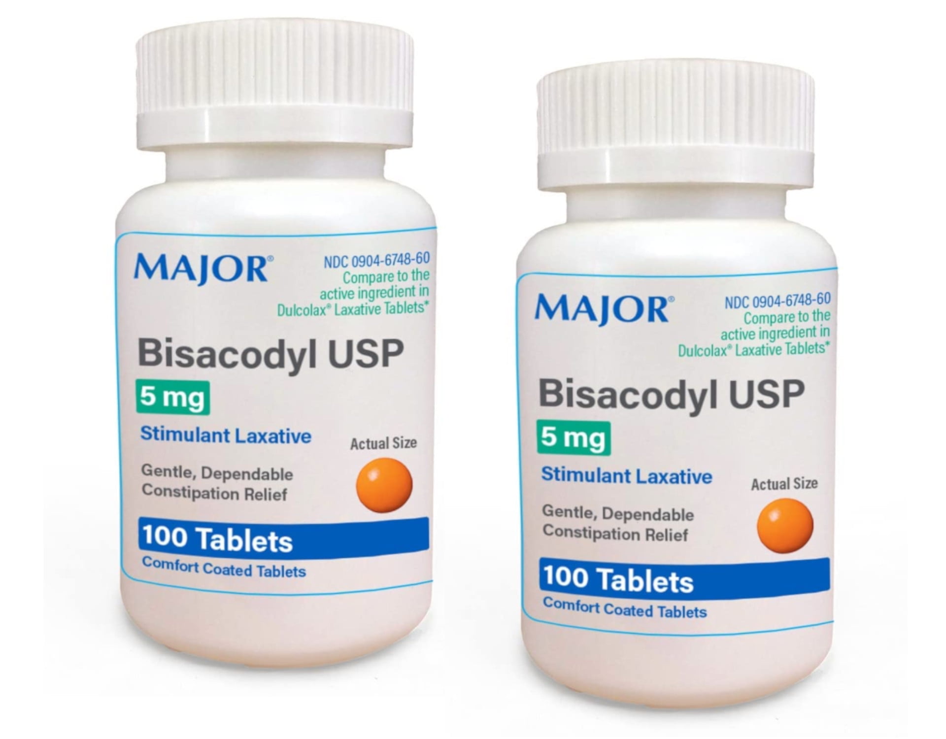 Major Bisacodyl Stimulant Laxative Entereic Coated 5 mg Tabs 100/btl