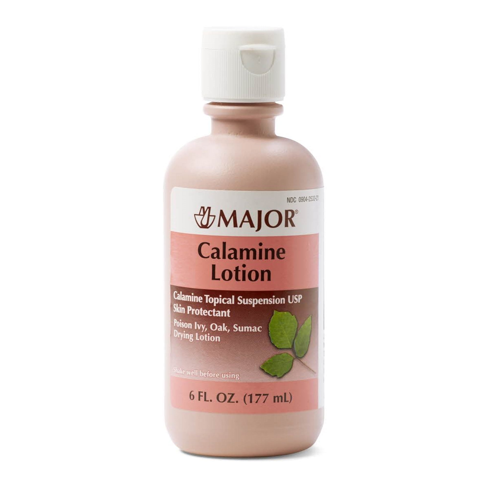 Major AntiItch Calamine Lotion, Pink, Zinc, Rash Medicine, 6 Fl. Oz