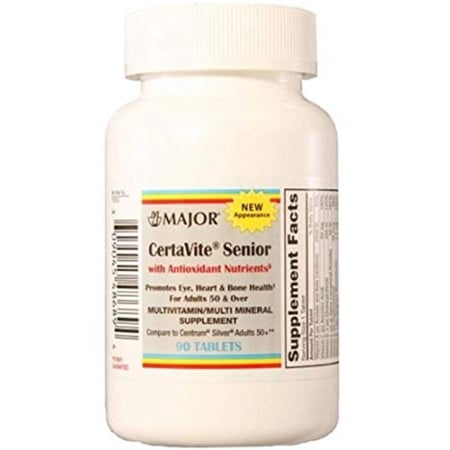 Major CeraVite Senior with Antioxidants Nutrients Tablets, 90 Count