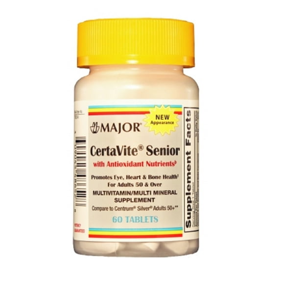 Major Certa-Vite Ascorbic Acid Senior Tablet, 60 mg, 60 Count
