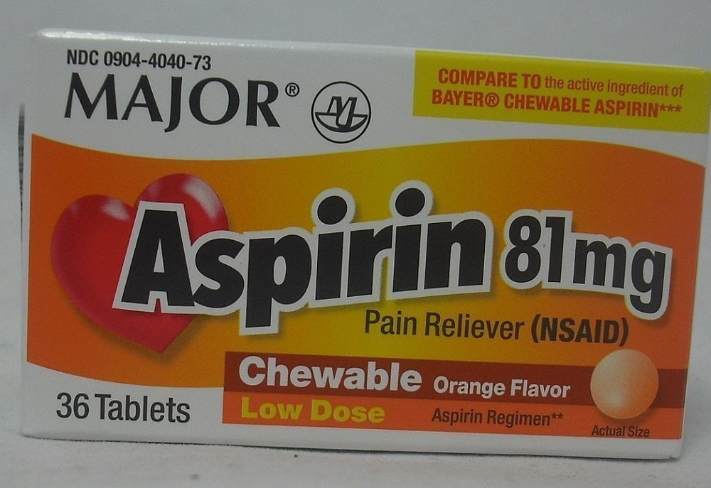 Major Chewable Aspirin, 81mg, 36ct 009044040737A070