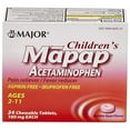 thumbnail image 1 of Major Children's Mapap Bubblegum Chewable Acetaminophen Tablets 160 mg (3 Packs of 24), 1 of 2
