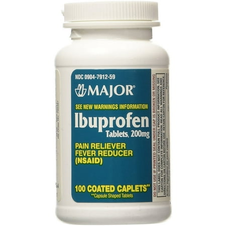 Major Coated Ibuprofen Caplets, 200 mg, 100 Count