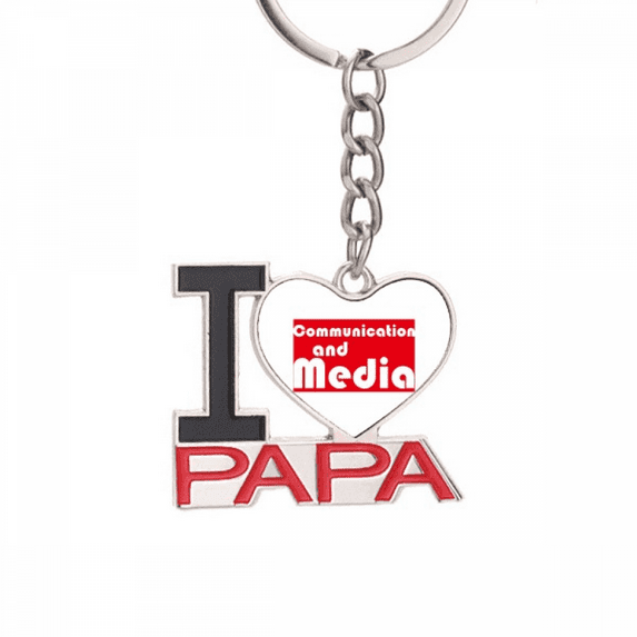 Major Communication And Media Red Keychain Metal Keyring Holder Love PAPA Father