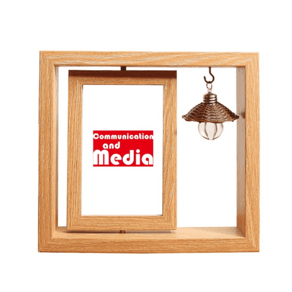 Major Communication And Media Red Wooden Rotating Picture Photo Frame 4x6