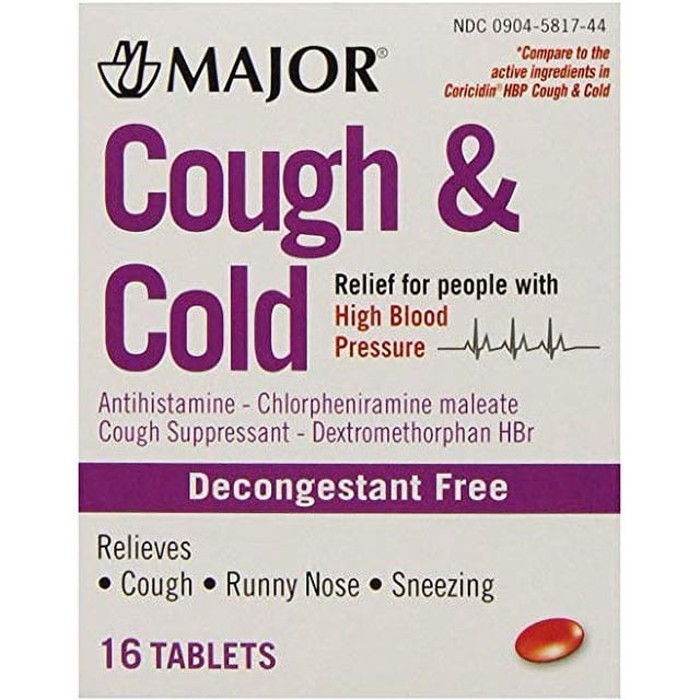 Major Cough and Cold, 16 Tablets each (Pack of 24)