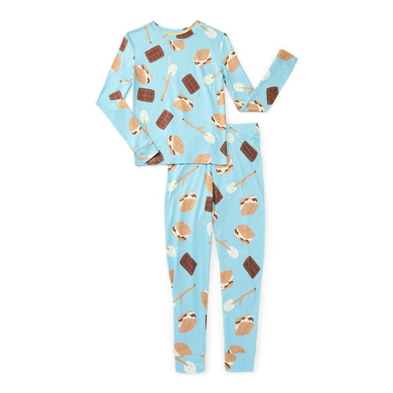Major Cuddles Boys Long Sleeve Top and Pants Snug Fit Pajama Sleep Set, 2-Piece, Sizes 4-12