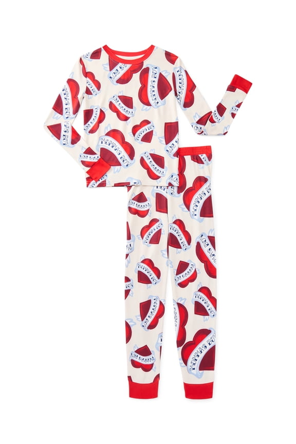 Boys Long Sleeve Top and Pants Snug Fit Pajama Sleep Set, 2-Piece, Sizes 4-12