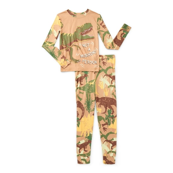 Major Cuddles Boys Long Sleeve Top and Pants Snug Fit Pajama Sleep Set, 2-Piece, Sizes 4-12