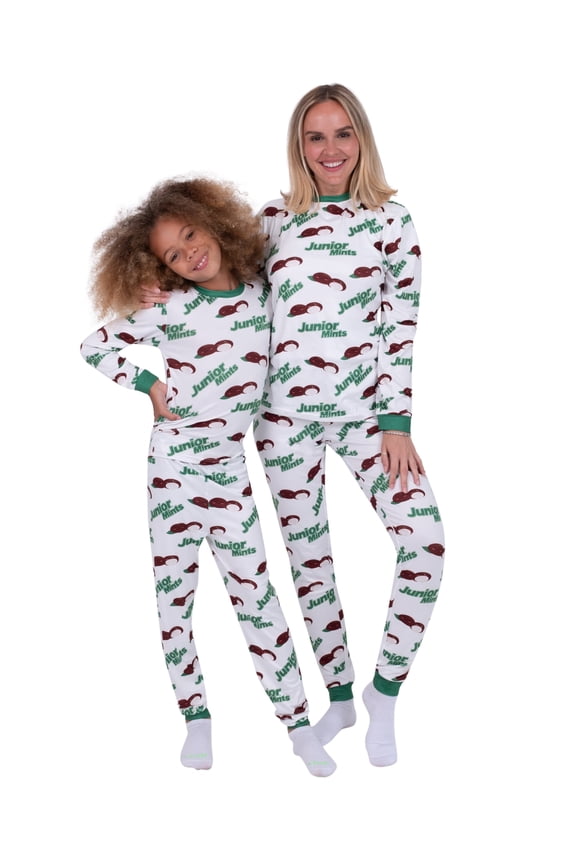 featuring Junior Mints Unisex Kids Long Sleeve Top and Pant Family Pajama Set, 2-Piece, Size XS-XXL