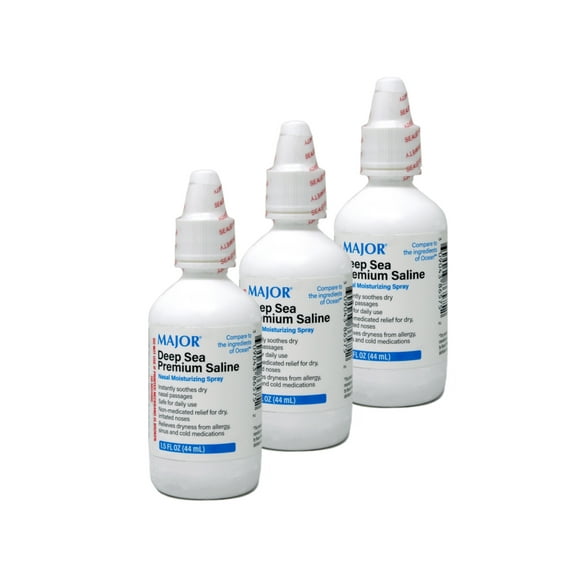 Major Deep Sea Premium Saline Nasal Moisturizing Spray 1.5oz 3-Pack