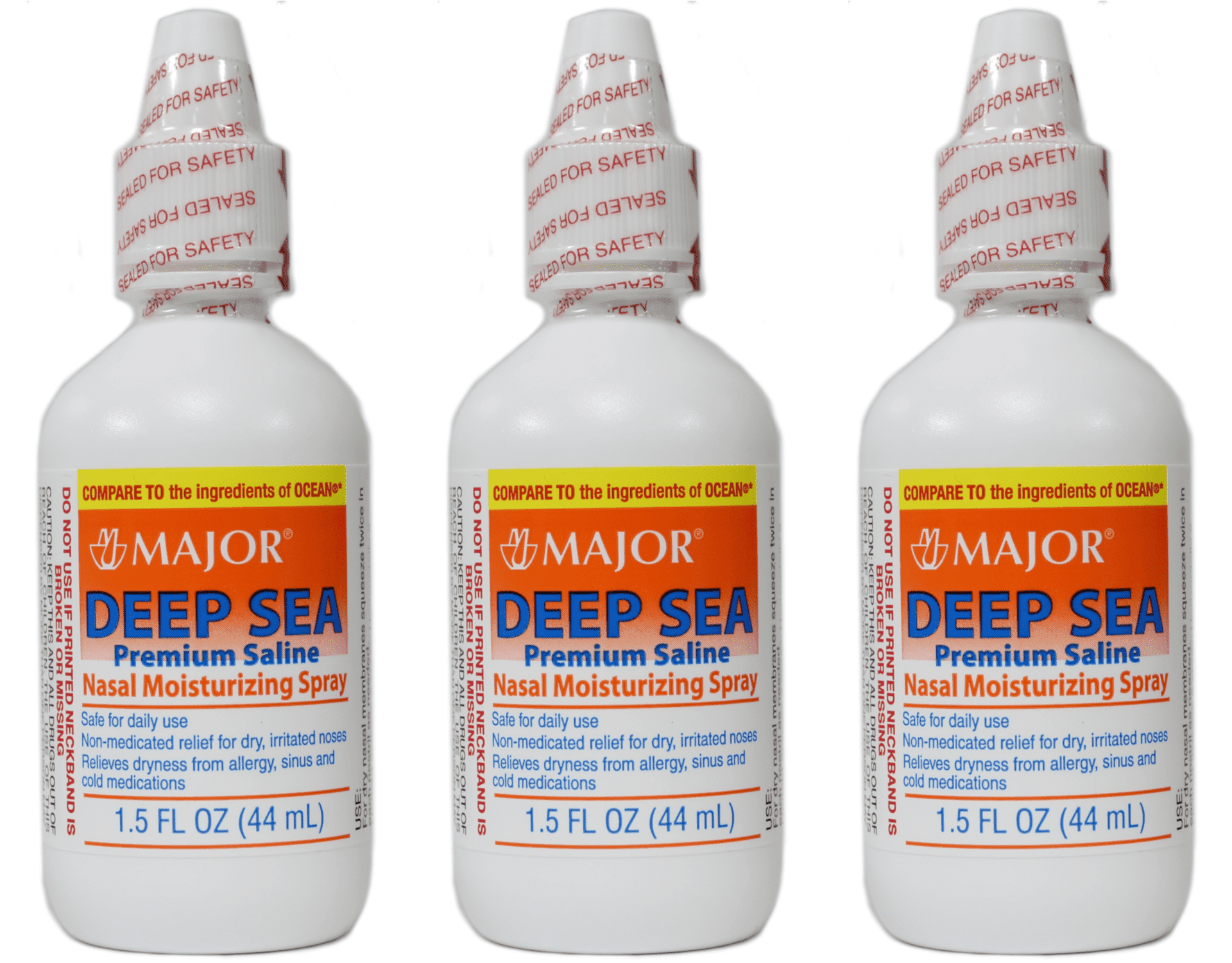 Major Deep Sea Saline Nasal Moisturizing Spray 1.5 oz. (Set of 3)