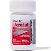 Major Ferosul Ferrous Sulfate 325Mg Red Iron Supplement Tablets, 100 Count, Pack of 3 - Supports Healthy Iron Levels