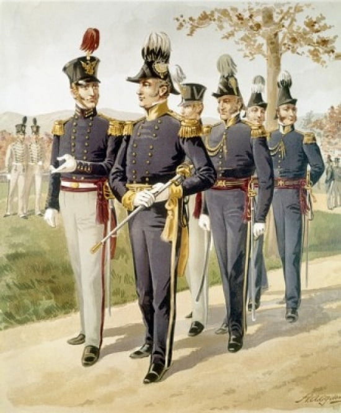 Major General Staff-And Line Officers (1832-35) Ogden Henry Alexander (1856-1936American) Canvas Art - Henry Alexander Ogden (24 x 36)
