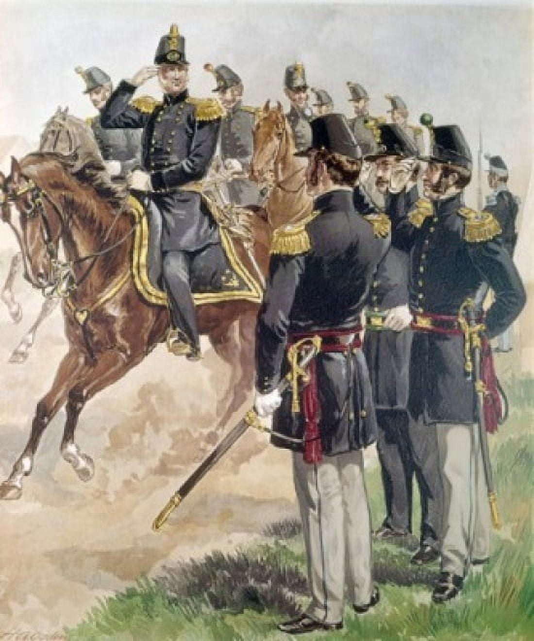 Major General Staff-and-line Officers (1851-58) Ogden Henry Alexander (1856-1936American) Canvas Art - Henry Alexander Ogden (18 x 24)