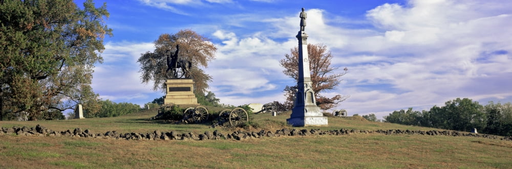 Major General Winfield Scott Hancock Equestrian Monument at Gettysburg National Military Park Gettysburg Pennsylvania USA Canvas Art - Panoramic Images (6 x 18)