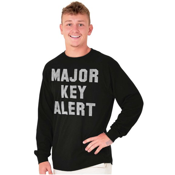 Major Key Alert Rap Entrepreneur Plus Size Long Sleeve Graphic Tee Shirt Brisco Brands 2X