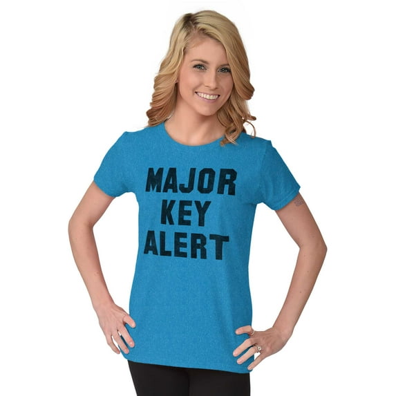 Major Key Alert Rap Entrepreneur Womens Slim Fit Graphic Tee Brisco Brands L