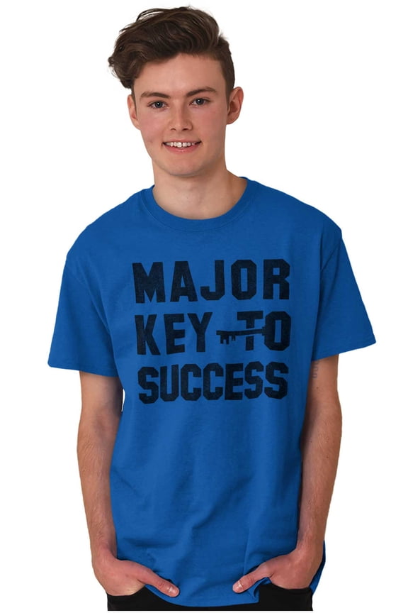 Major Key Success Motivational Plus Size Crewneck Graphic Tee Shirt Brisco Brands 2X