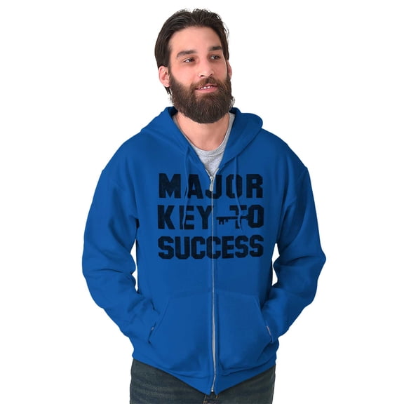 Major Key Success Motivational Unisex Fleece Graphic Zip Up Hoodie Brisco Brands 5X