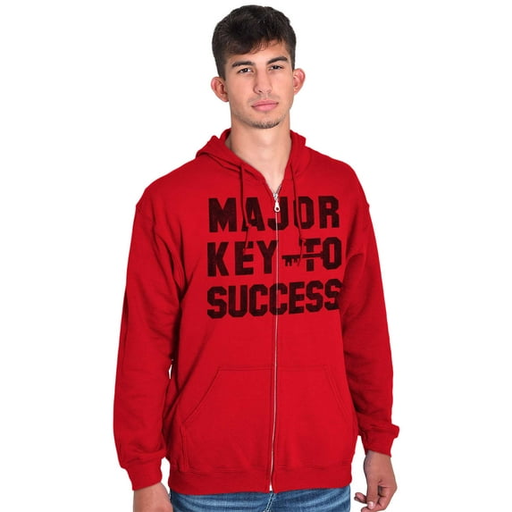 Major Key Success Motivational Unisex Fleece Graphic Zip Up Hoodie Brisco Brands 2X