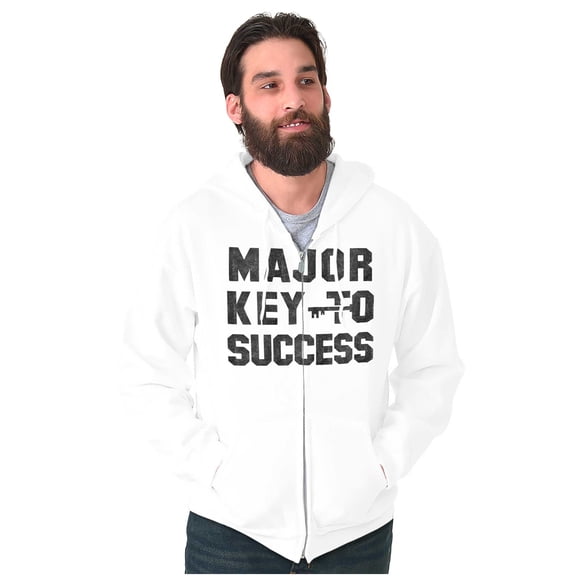 Major Key Success Motivational Unisex Fleece Graphic Zip Up Hoodie Brisco Brands 2X