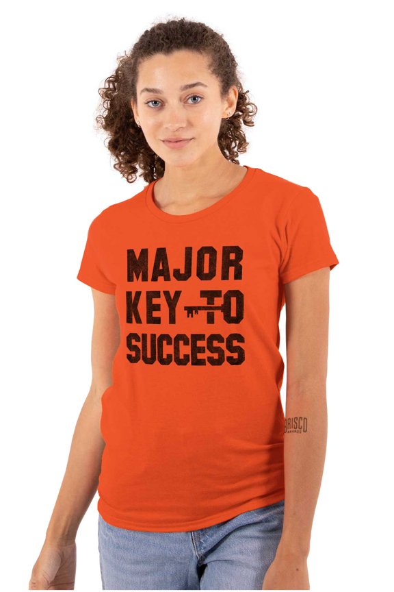 Major Key Success Motivational Womens Fitted Plus Size Graphic Tee Brisco Brands 2X