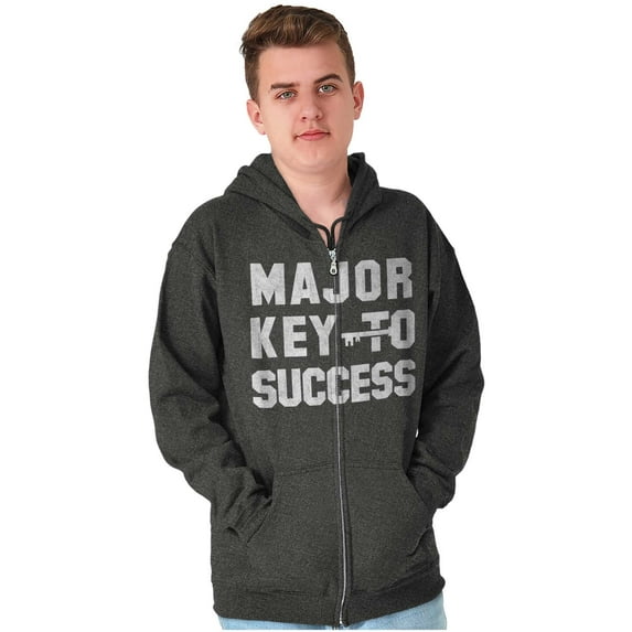 Major Key Success Motivational Zip Up Hoodie Men's Women's Brisco Brands X