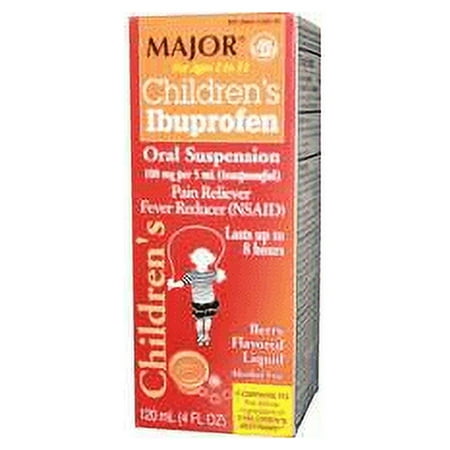 Major Kid's Ibuprofen Oral Suspension Reduces Pain & Fever, Berry, 2-Pack