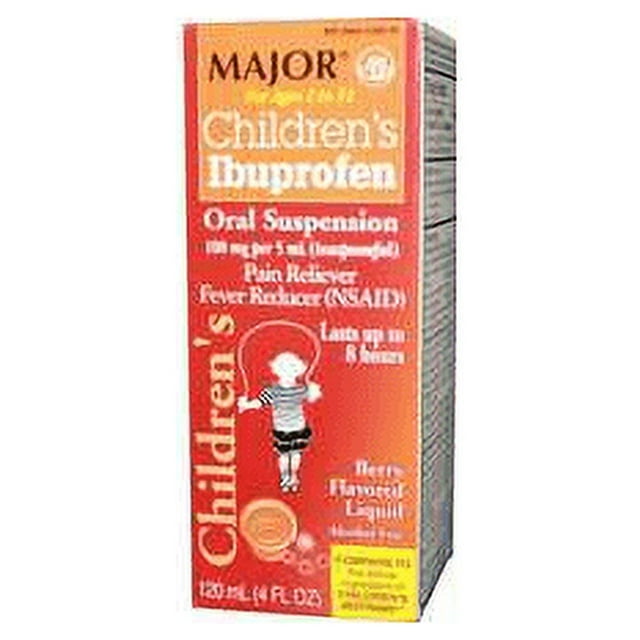 Major Kid's Ibuprofen Oral Suspension Reduces Pain & Fever, Berry, 2-Pack