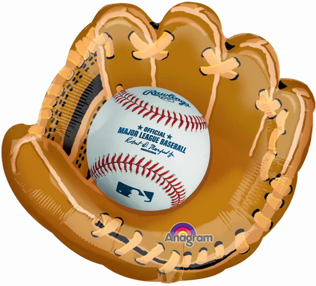 ANAGRAM Major League Baseball Mitt & Ball Super Shape 25"x23" Foil Balloon, Brown White