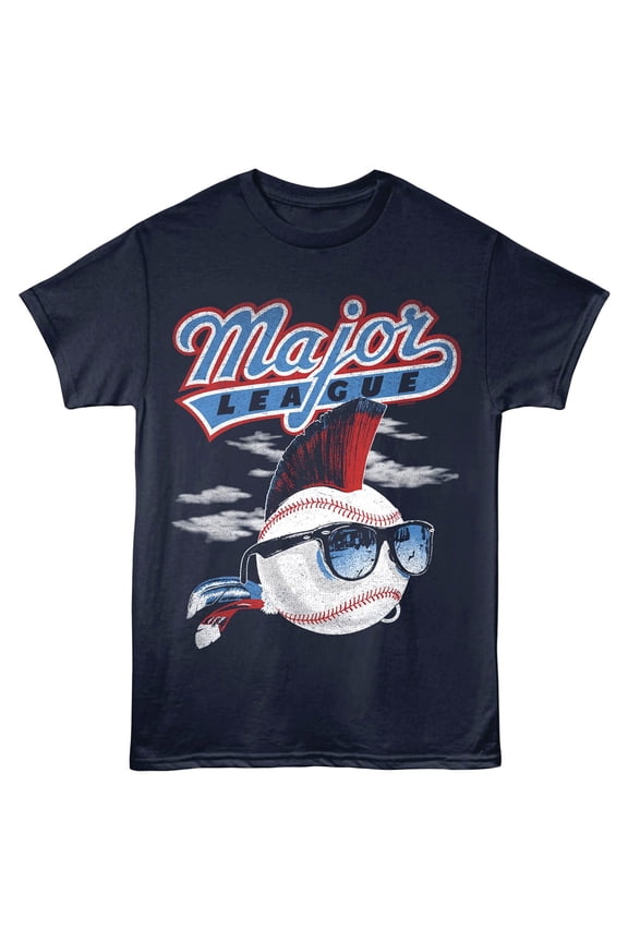 Major League Wild Thing Baseball Clouds Men's T Shirt (Navy, Adult2XL)