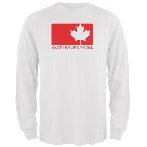 Major League Canadian White Adult Long Sleeve - Large