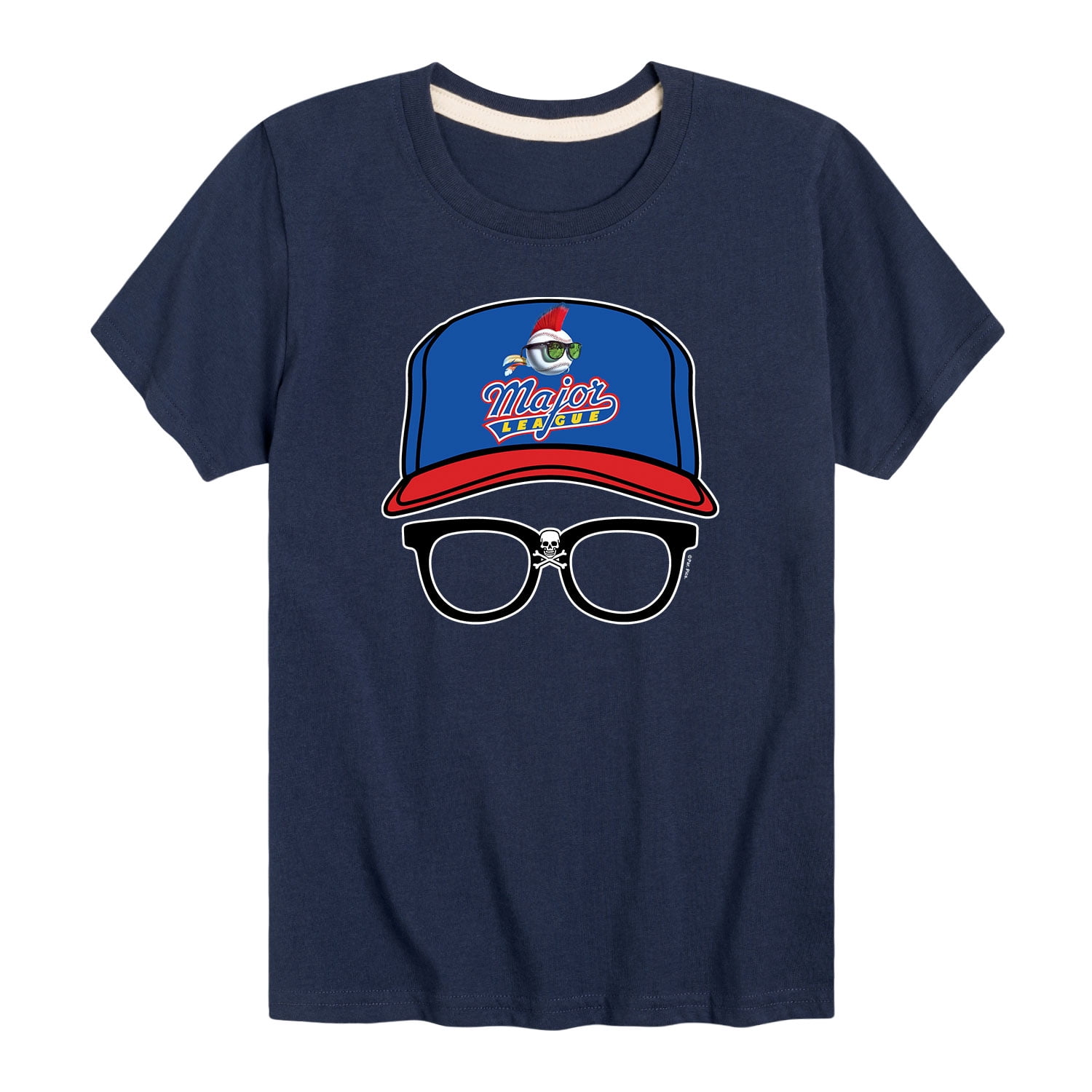 T-Shirt Major League Blu - Film Cult Baseball - 100% Cotone - Uomo (S-3XL)