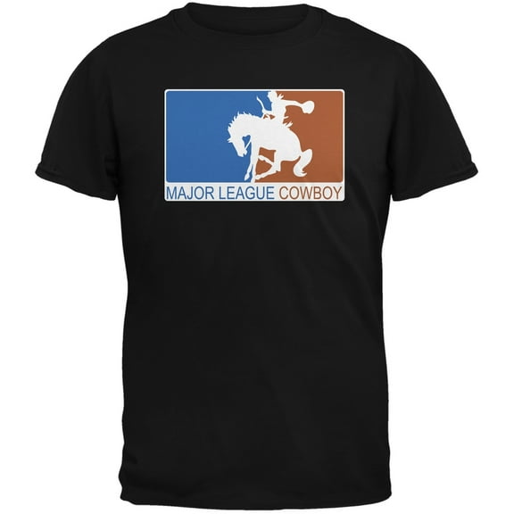 Major League Cowboy Black Adult T-Shirt - X-Large