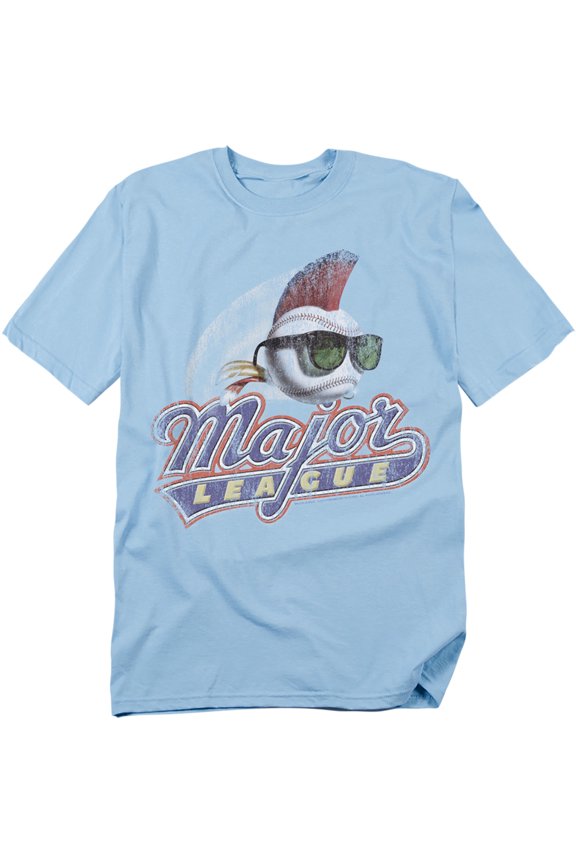 Major League - Distressed Logo - Adult Unisex Short Sleeve T-Shirt - Blue