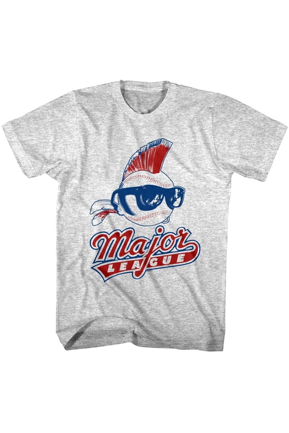 Major League Wild Thing Mohawk Baseball Men's T Shirt (GrayHeather, AdultXL)
