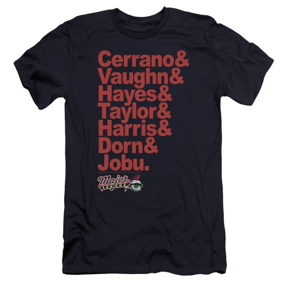 Major League Team Roster Premium Adult Slim Fit 30/1 T-Shirt Navy