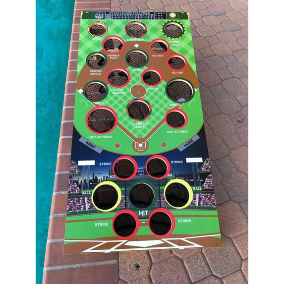 Major League Toss Baseball Bean Bag Toss Game Set, Green, 46.5 in x 22.5 in x 3 in