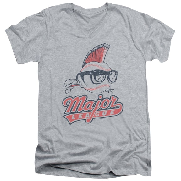 Major League - Vintage Logo - Slim Fit V Neck Shirt - Medium