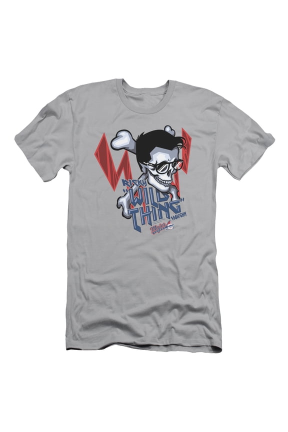 Major League Wild Skull Adult 30/1 T-Shirt Silver