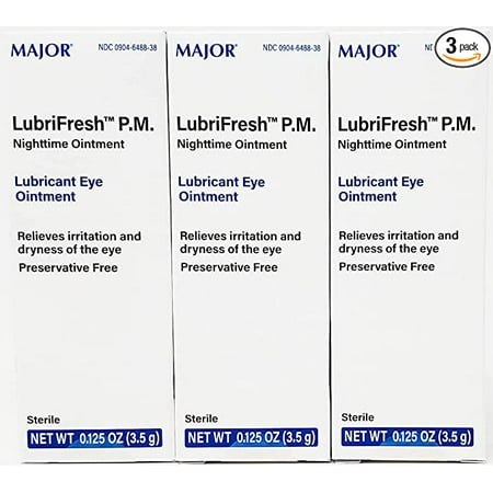 Major Lubrifresh PM Lubricant Eye Ointment 0.12 oz. (Pack of 3)