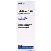 Major Lubrifresh PM Preservative Free Nighttime Lubricant Eye Ointment for Dry Irritated Eyes - 0.125 Oz
